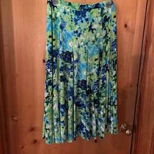 Premise Blue Midi A-Line Pleated Skirt